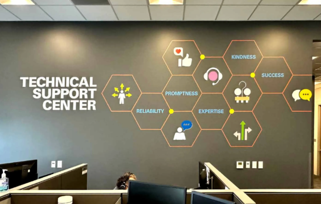 technical support center wall graphic